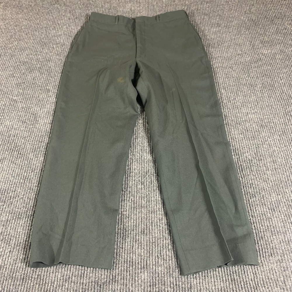 Vtg US Army Dress Trousers Men‎ 33x28 Green Wool Serge AG 44 60s Vietnam Army